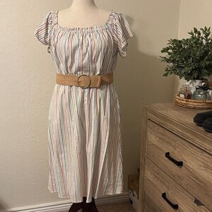 Lane Bryant Striped Multicolor Midi Dress